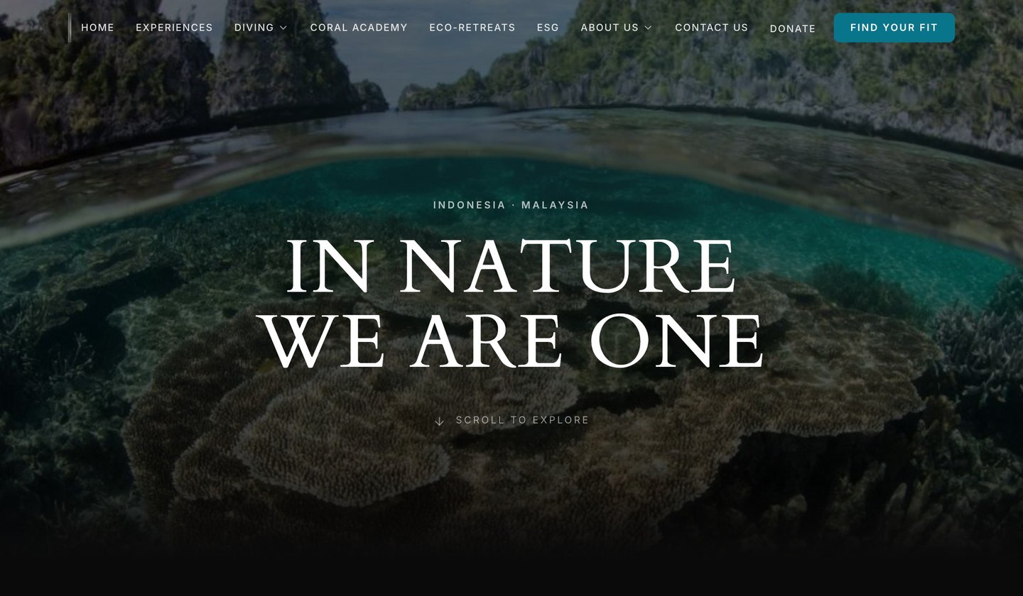 The rebuilt GaiaOne website homepage