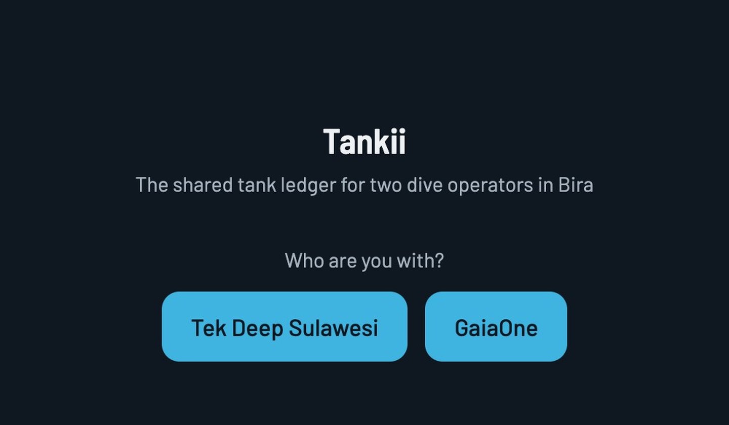 The Tankii sign-in screen