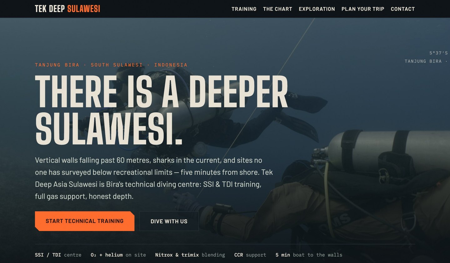The Tek Deep Asia website homepage